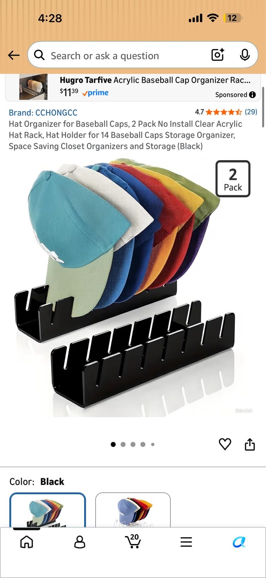 Baseball Cap Organizers