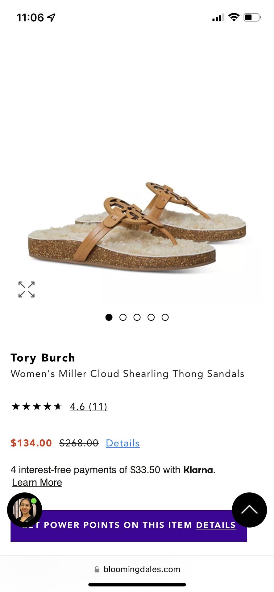 NEW Authentic Tory Burch Shearling Sandals Size 8