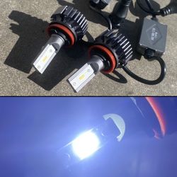 H11 6K BRIGHT WHITE 14000 LUMENS CSP CHIP LED LIGHTS $40