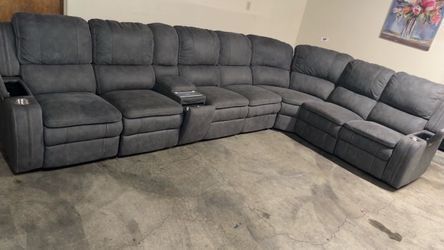 Large Gray Reclining sofa