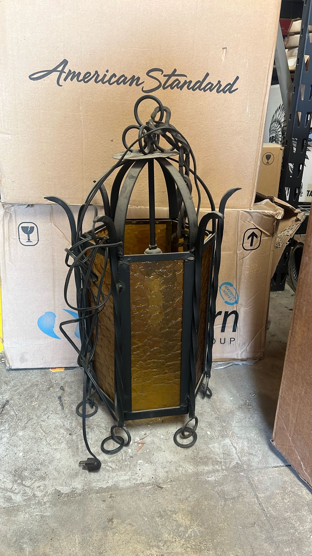 Wrought Iron , Stained Glass Lamp