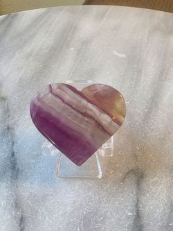 1.6" Approximately Fluorite Heart Quartz Crystal