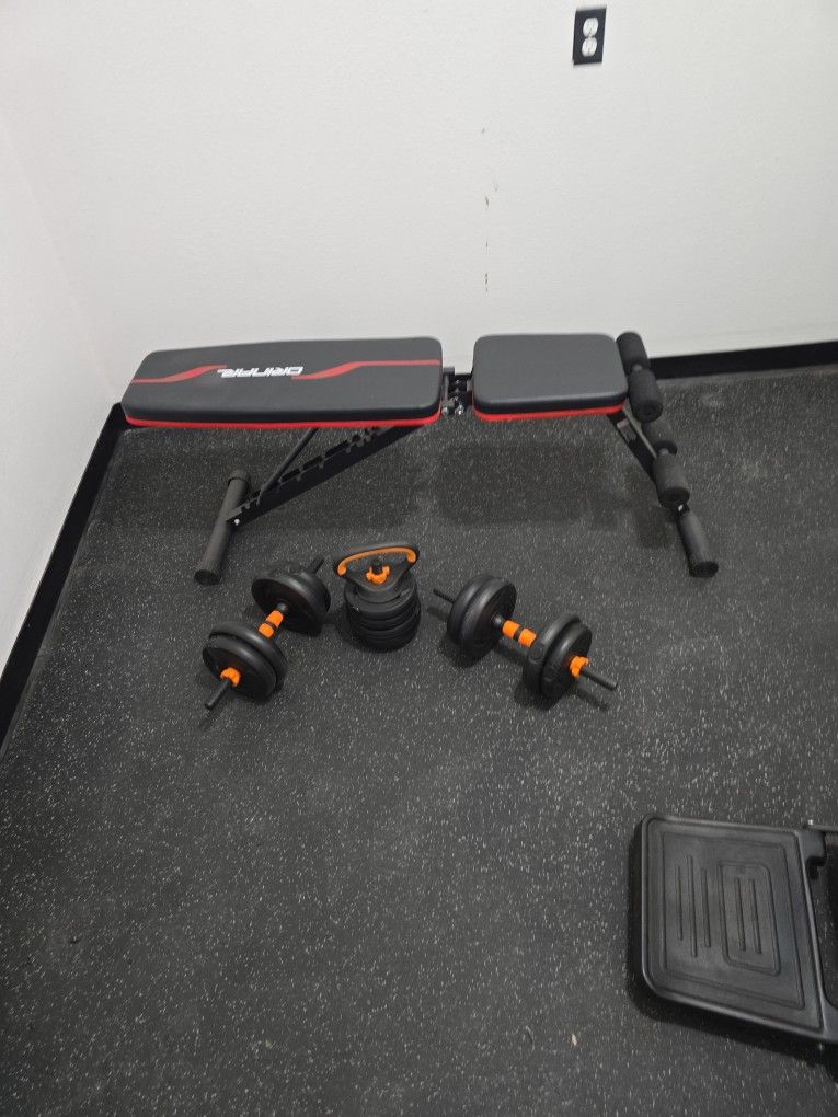 Workout Bench And Bells