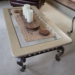 Wrought Iron, Marble & Glass Tables