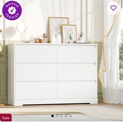 6 Drawer 47.2" W Wood Modern Double Dresser