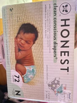 Newborn Honest Brand diapers 72 count