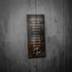 Always Pray Faith in God Wall Sign
