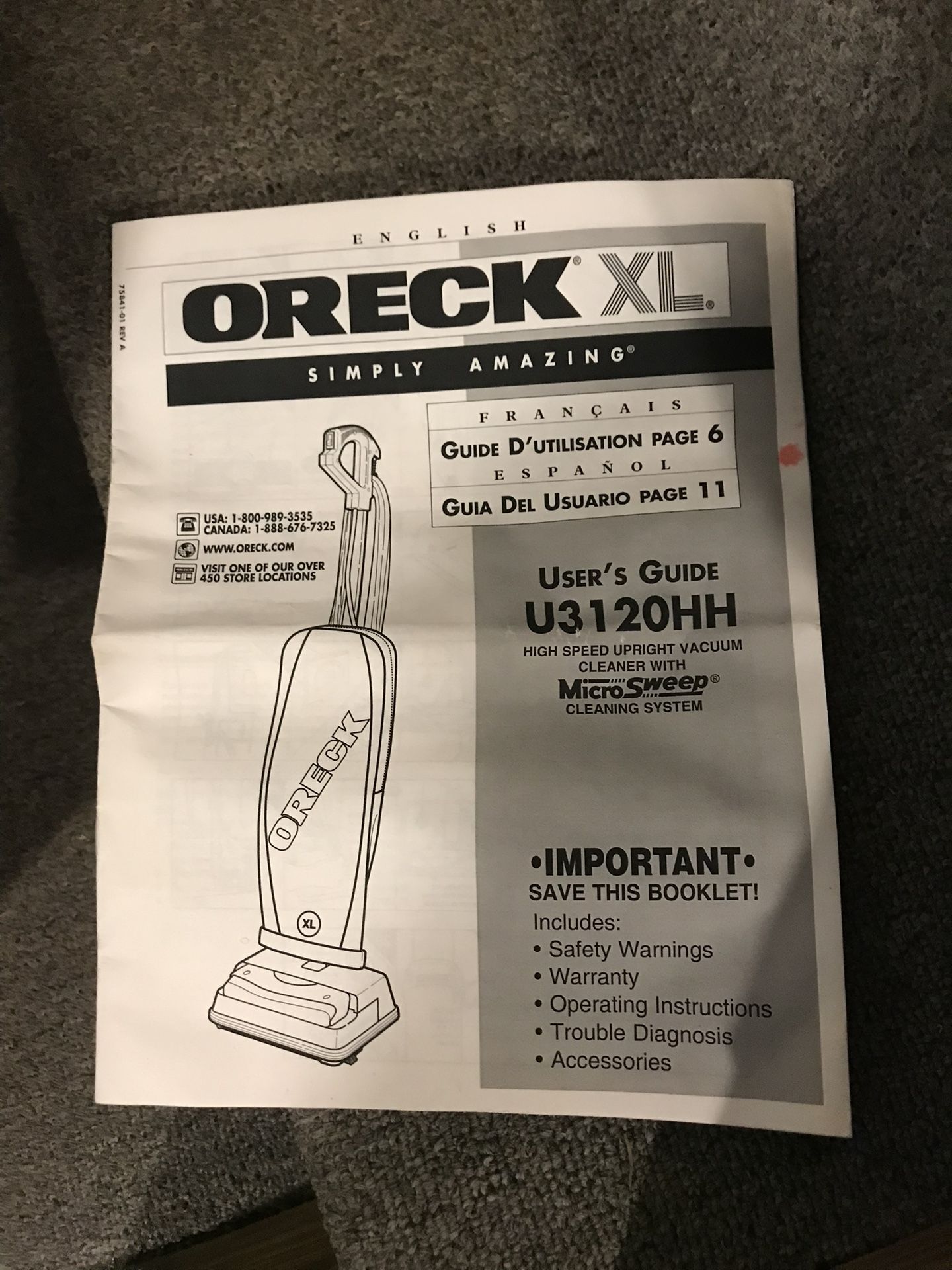 Oreck xL Vacuum Included 9 Bags And A Belt Please Check My Other Listings