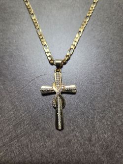 Gold tone cross