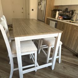 Kitchen island Counter Height 2 Chairs 2 Stools