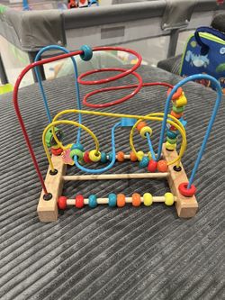 Bead Maze Roller Coaster Wooden Educational Circle Toy For Toddlers