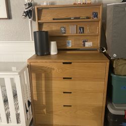 Wood Dresser + Removable Display Rack 