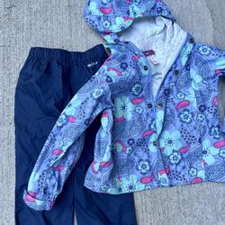 3T REI rain jacket + Columbia rain pants