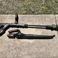 Weedeater Trimmer & Blower With Batteries 