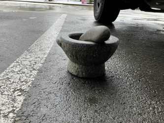 Antique Stone Mortar and Pestle Bowl Set