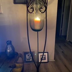 Giant Candelabra Glass & Wrought Iron