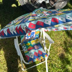 Kids Beach Chair With Matching Elephant Umbrella 