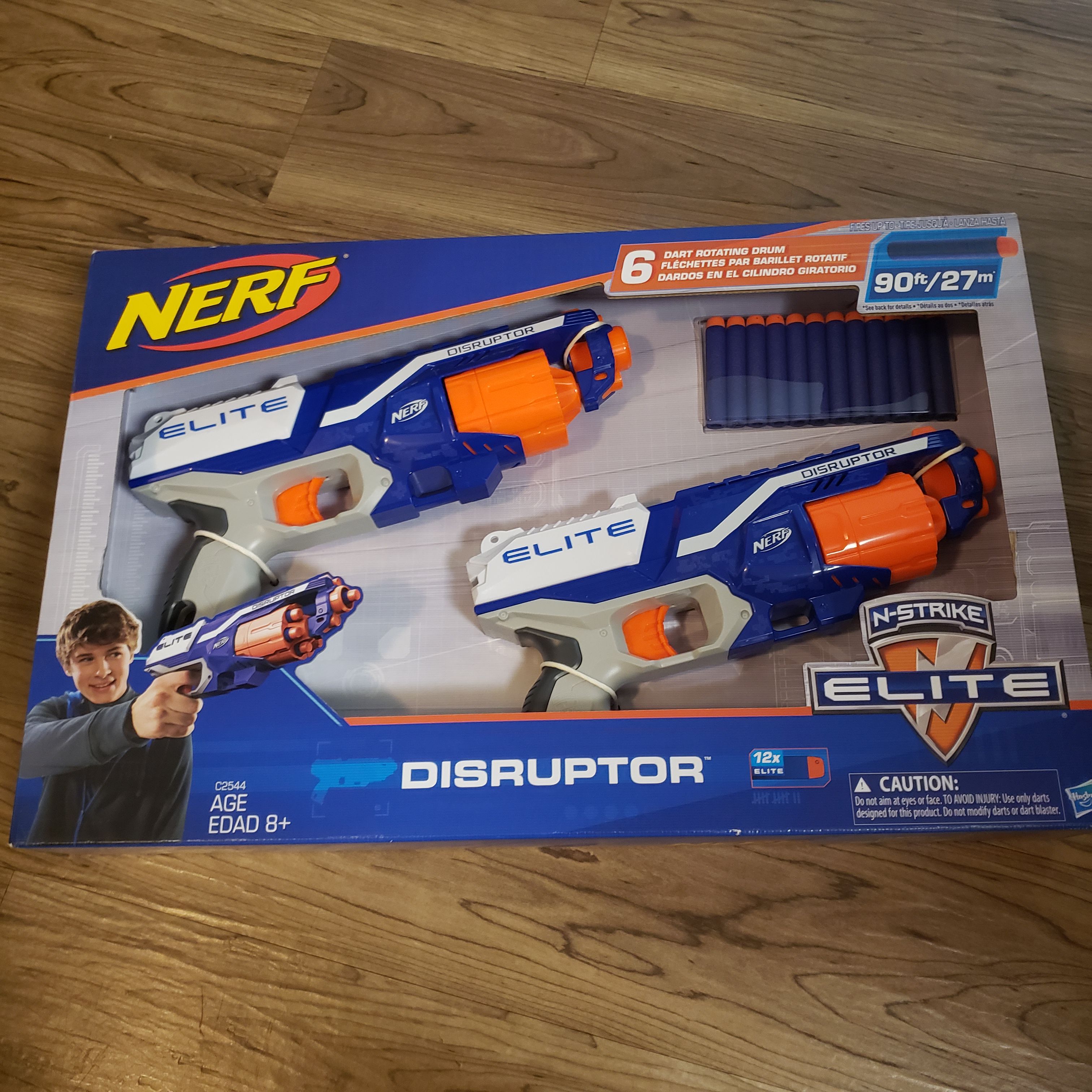 *NEW* Nerf N-Strike Elite Disruptor 6 Dart Rapid Fire Nerf Gun Blaster Shoots 90 ft! (Twin Pack)