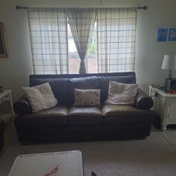 Brown Leather Couch Set