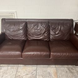 Brown Leather Couch