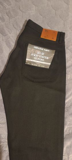 HIROSHI KATO NEW JEANS FOR MEN SIZE 34 BLACK SELVEDGE