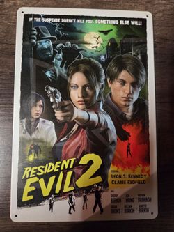 Resident Evil 2 Remake Metal Tin Sign