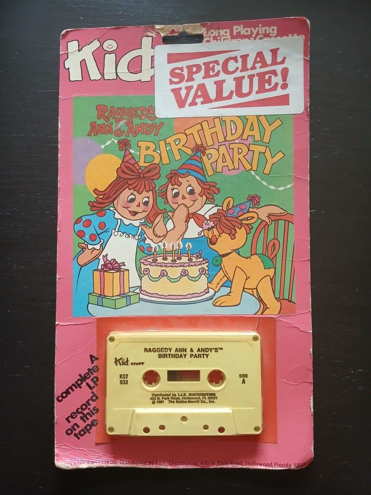 '81 Vintage Raggedy Ann And Andy Birthday Party Cassette
