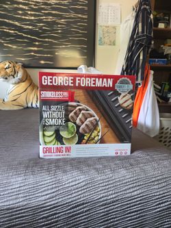 George foreman grill! Smokeless