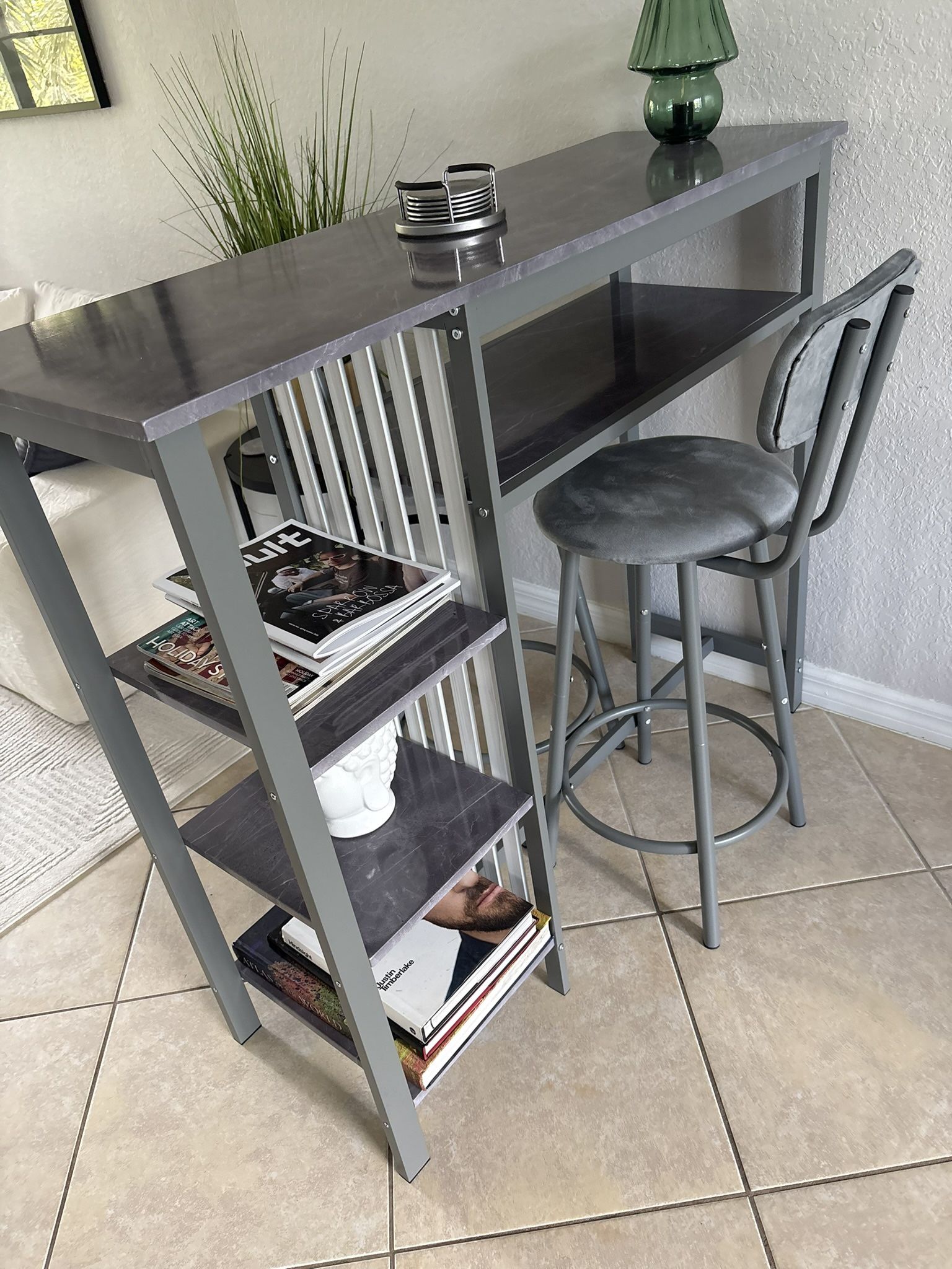 Bar Stool Table Set Two Chairs