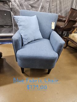 Chair blue fabricWe are located at 2811 East Bell road. Another Time Around Furniture.