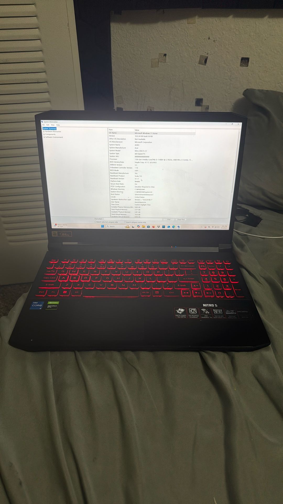 Nitro 5 Gaming Pc