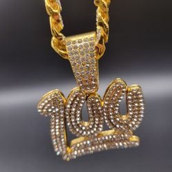 100 Pendant With Chain Necklace