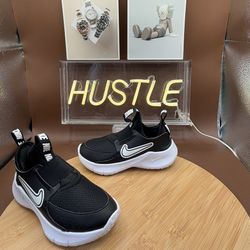 Nike Flex Runner 3 Toddler Size 10C Black/White Sneakers