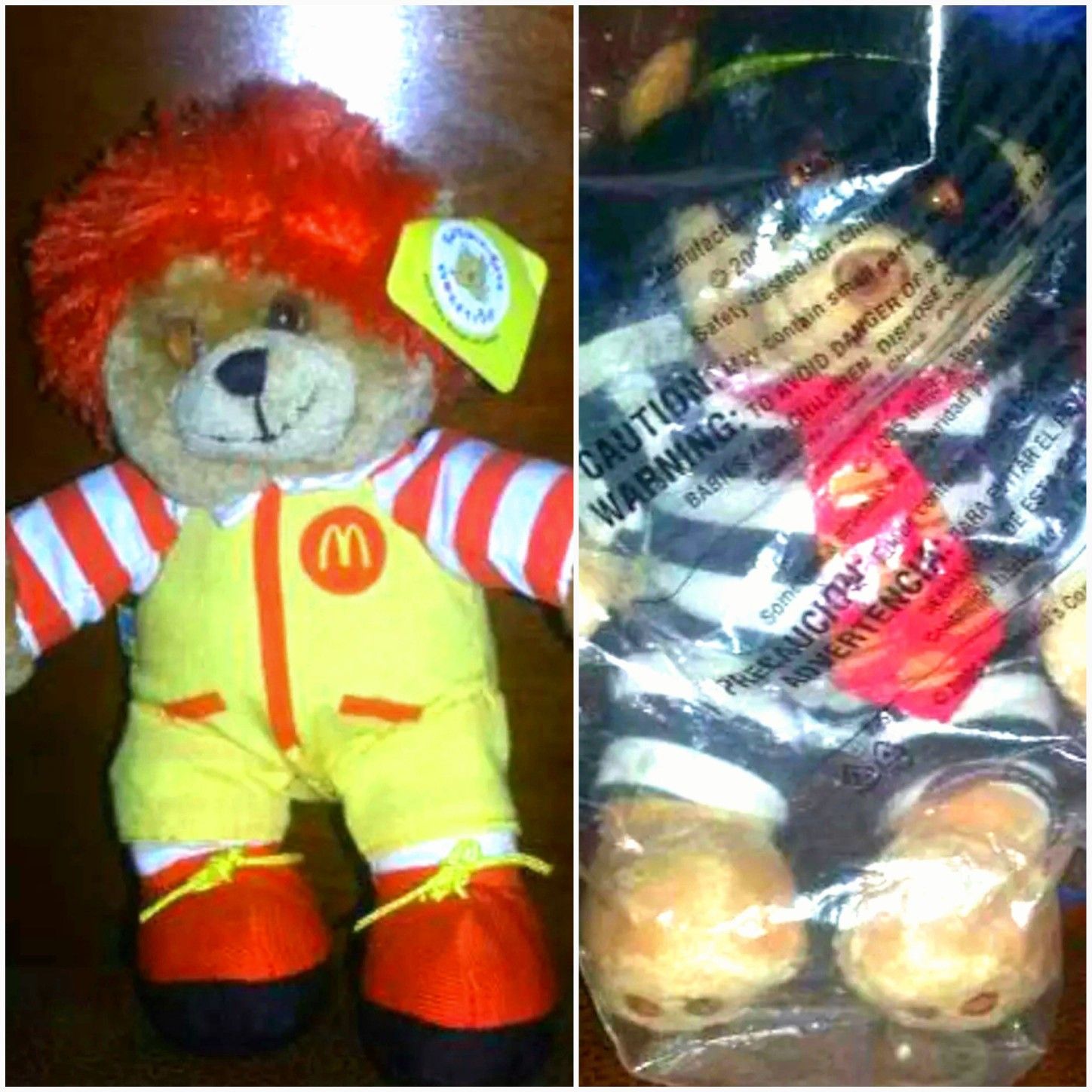 Collectable 8 Inch 2005 MCDONALDS "RONALD N MCBURGLAR" Stuffed BEARS By BUILD A BEAR WORKSHOP