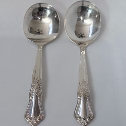 2pc Oneida Valley Rose Silverplat Cream Ladles 6 1/2” WmA Rogers 1956
