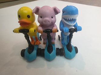 Press-and-Go Animal Scooter Toy 3-Piece Lot