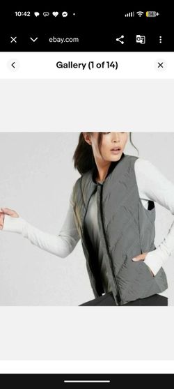 EUC ATHLETA Inlet Reflective Vest - Silver, Medium
