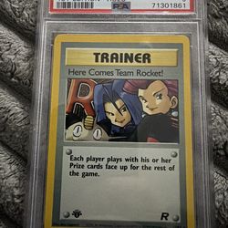 Pokemon 1st Edition Here Comes Team Rocket Holo PSA 9