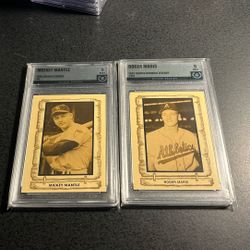 Mantle / Maris Baseball Legends Cards- Graded 9