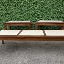 Vintage Mid-Century Coffee Table & End Tables