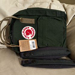 Fjallraven Kanken mini size backpack new with tags spruce green clay and shoulder pads straps 