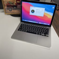 Apple 13” MacBook Pro Retina 2015 2.7ghz Core i5 16gb RAM 256gb Flash Webcam WiFi Big Sur 