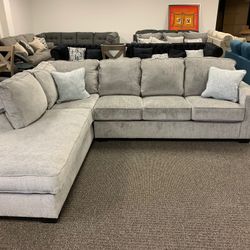 Gray 2 Pieces Sectional Couch Same Day Delivery