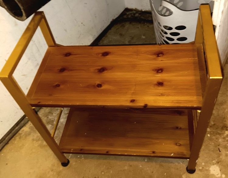 Wooden Gold Trim Smaller Shelf!! Very Useful for Multi-purposes!!!