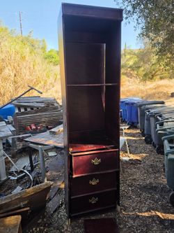 Free wood shelf and drawer unit cherry wood