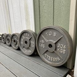 250 Lb Olympic Weight Plates Set TDS Barbell Pairs Of 45/35/25/10/5
