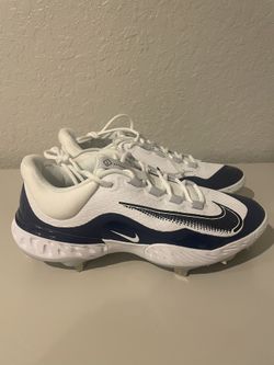 Nike Alpha Huarache Elite 4 Baseball Cleats Navy White FD2745-103 Men Size 10.5