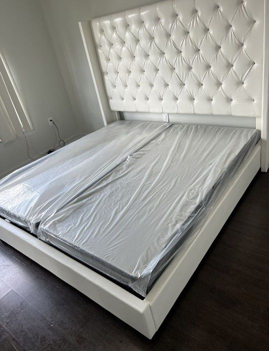 King Size Bed Frame With Mattress New Bedroom Furniture King Platform 