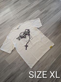 White Graphic Rosary Cross T-Shirt Size XL