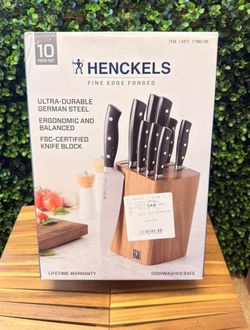 Henckels Fine Edge Forged 10-Piece Knife Block Set.